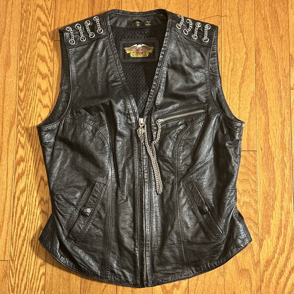 Vintage Harley Davidson - Women’s Leather Vest - Size M